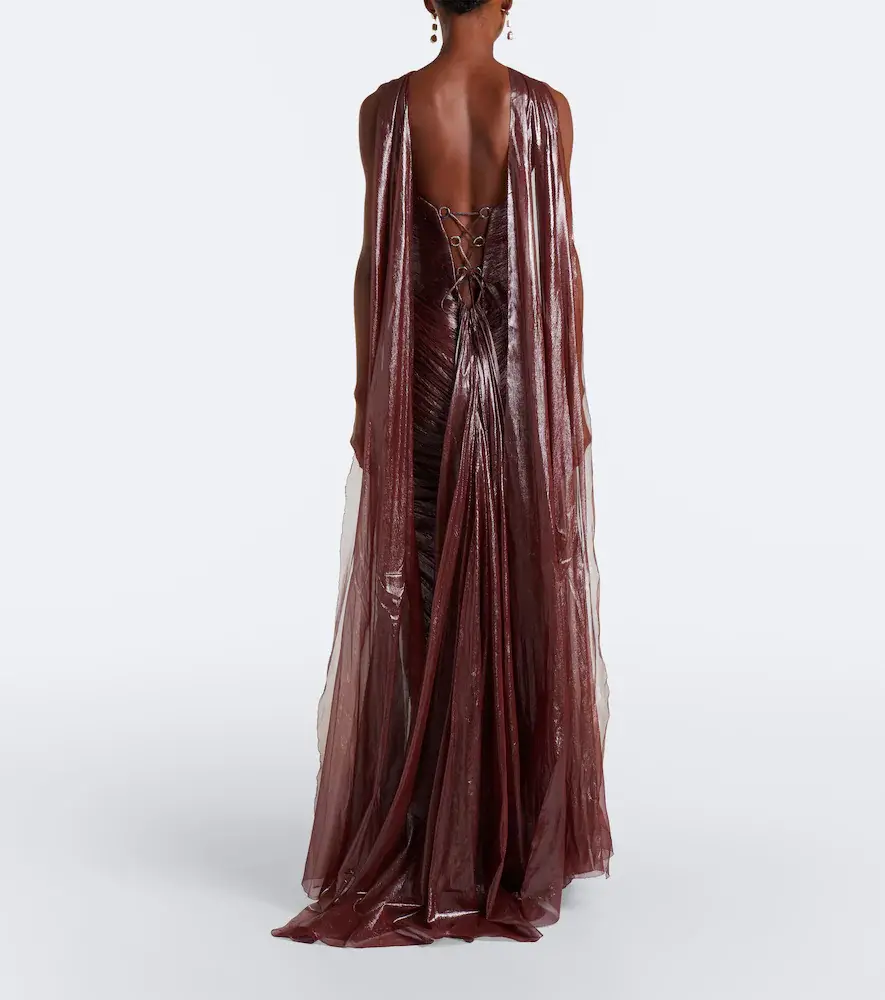 Maria Lucia Hohan Zephyra scarf-detail silk bustier gown | Thumbnail 3