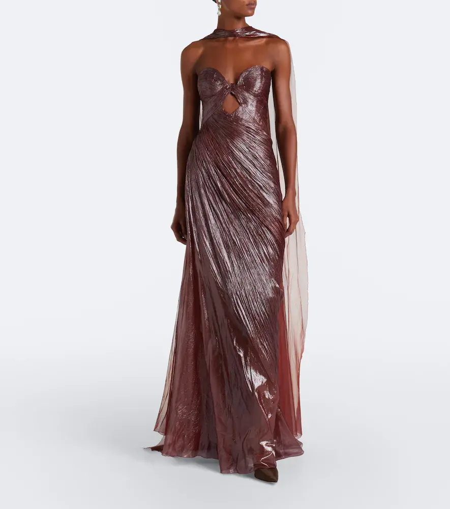Maria Lucia Hohan Zephyra scarf-detail silk bustier gown | Thumbnail 5