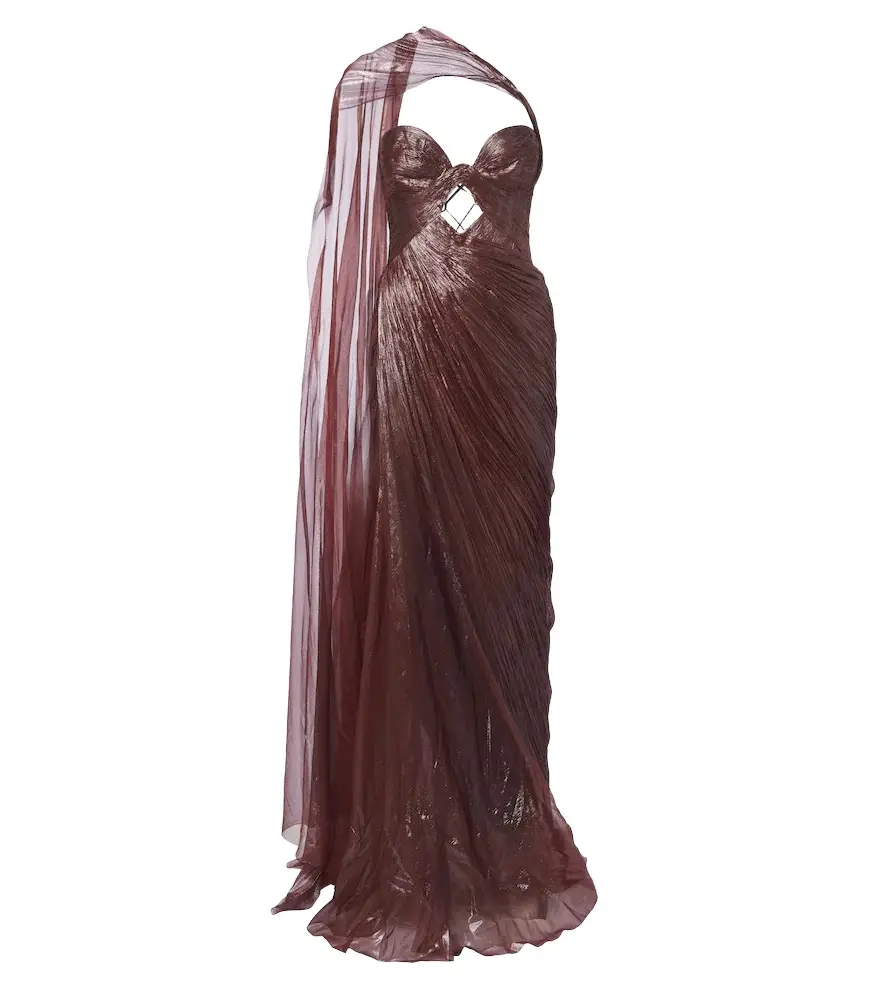 Maria Lucia Hohan Zephyra scarf-detail silk bustier gown | Image 1 Maria Lucia Hohan Zephyra scarf-detail silk bustier gown | Image 1