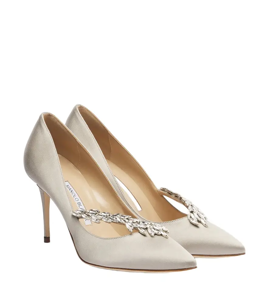 Manolo Blahnik Nadira embellished satin pumps | Image 1 Manolo Blahnik Nadira embellished satin pumps | Image 1