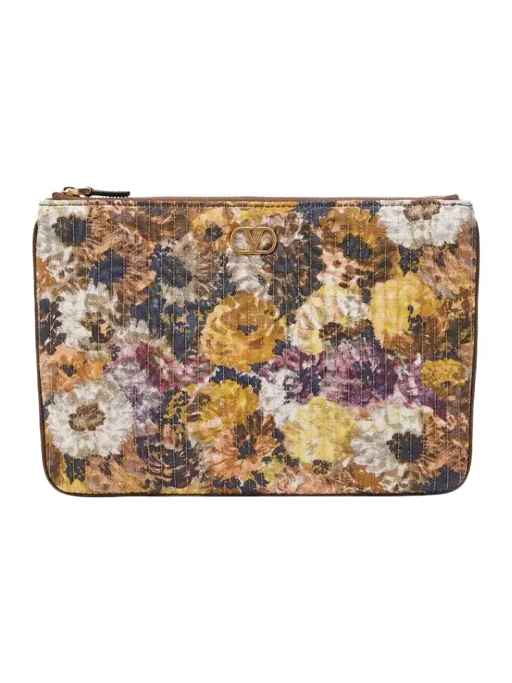 Valentino Garavani VLogo Small floral jacquard pouch