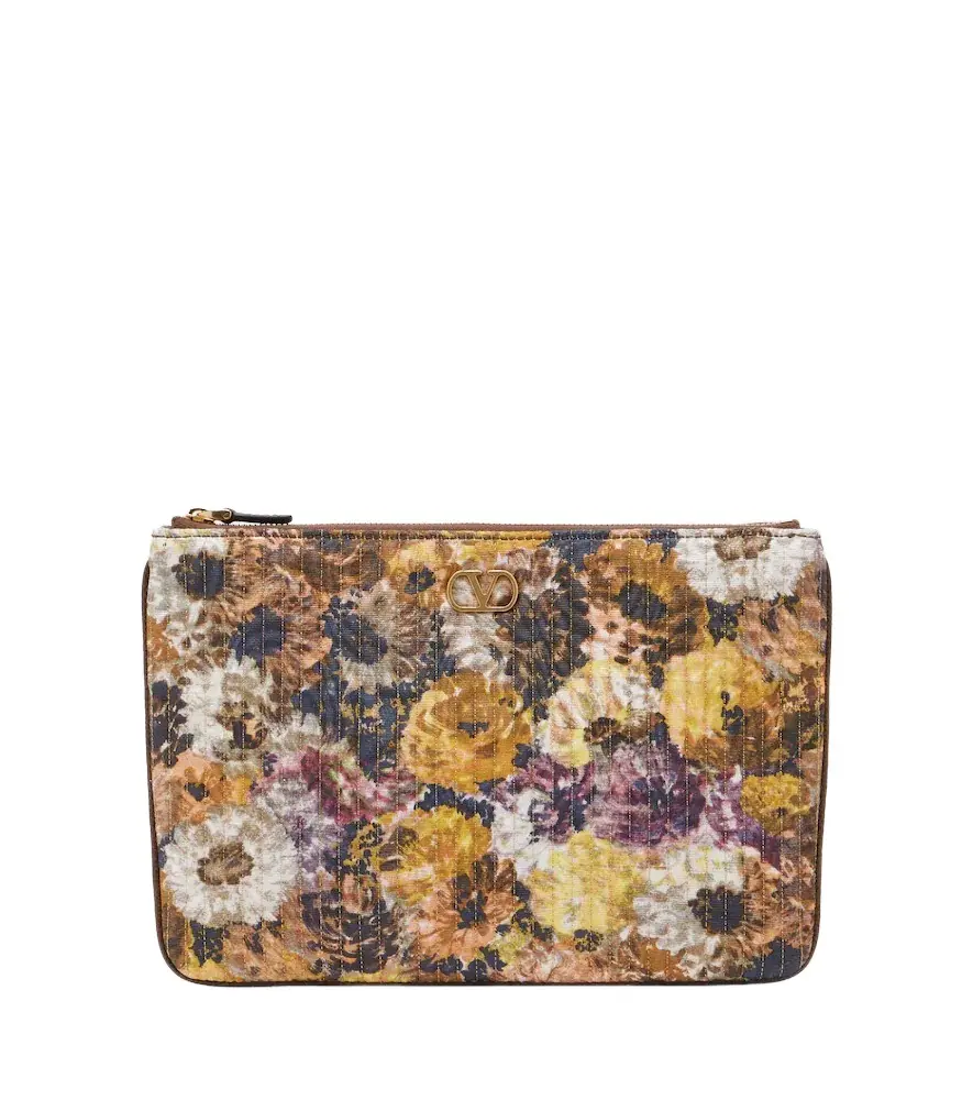 Valentino Garavani VLogo Small floral jacquard pouch | Image 1 Valentino Garavani VLogo Small floral jacquard pouch | Image 1