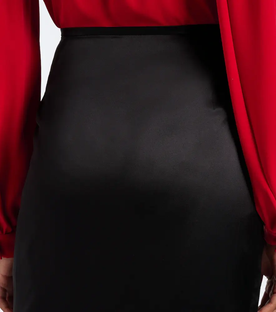 Valentino Garavani Lace-trimmed silk crêpe satin midi skirt | Thumbnail 5 Valentino Garavani Lace-trimmed silk crêpe satin midi skirt | Thumbnail 5