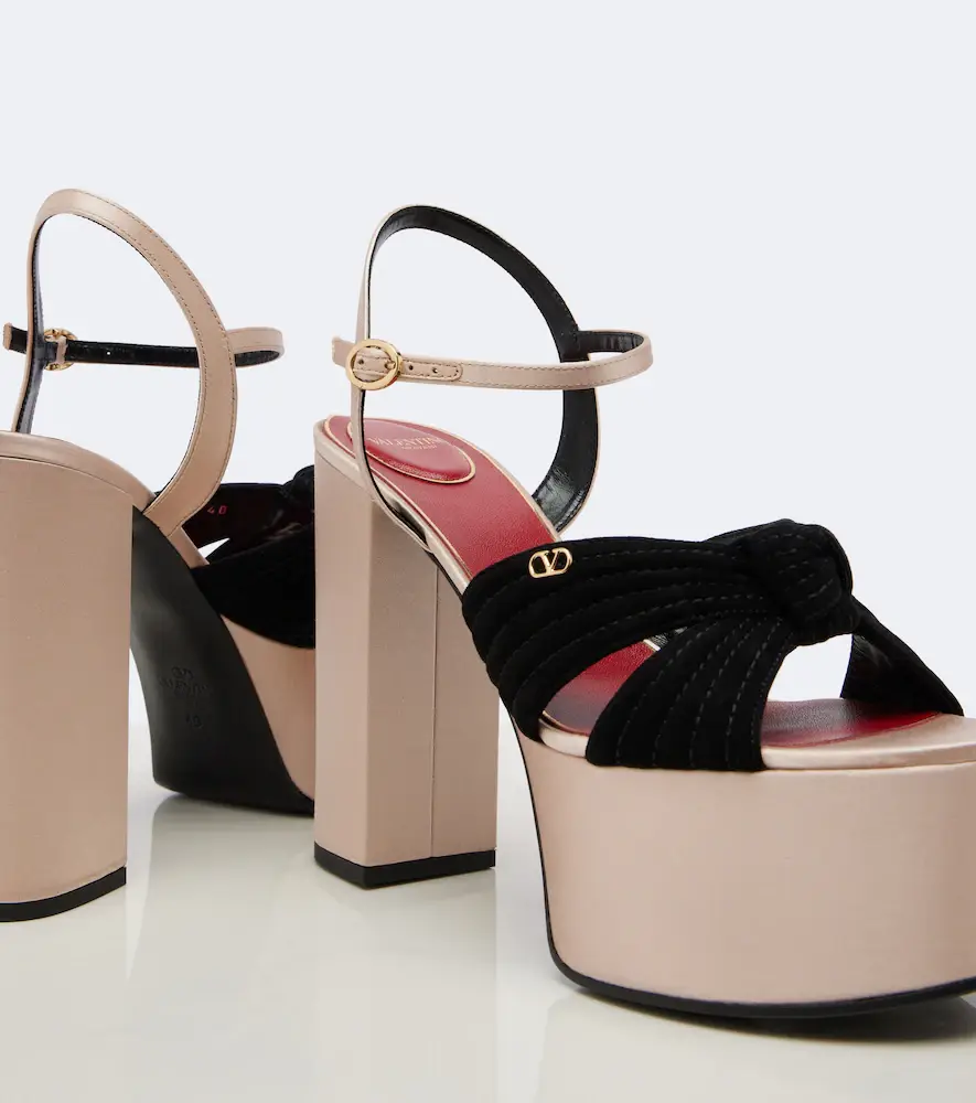 Valentino Garavani Crasher satin-trimmed suede platform sandals | Thumbnail 2