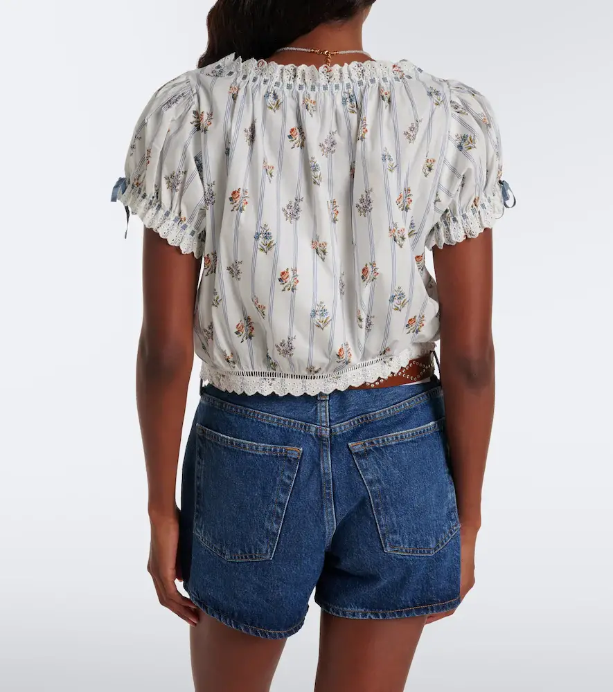 DÔEN Dôen Nera embroidered printed cotton top | Thumbnail 2 DÔEN Dôen Nera embroidered printed cotton top | Thumbnail 2