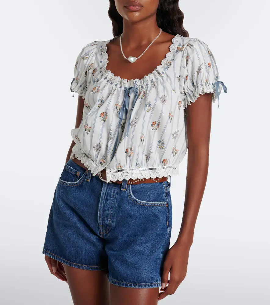 DÔEN Dôen Nera embroidered printed cotton top | Thumbnail 3 DÔEN Dôen Nera embroidered printed cotton top | Thumbnail 3
