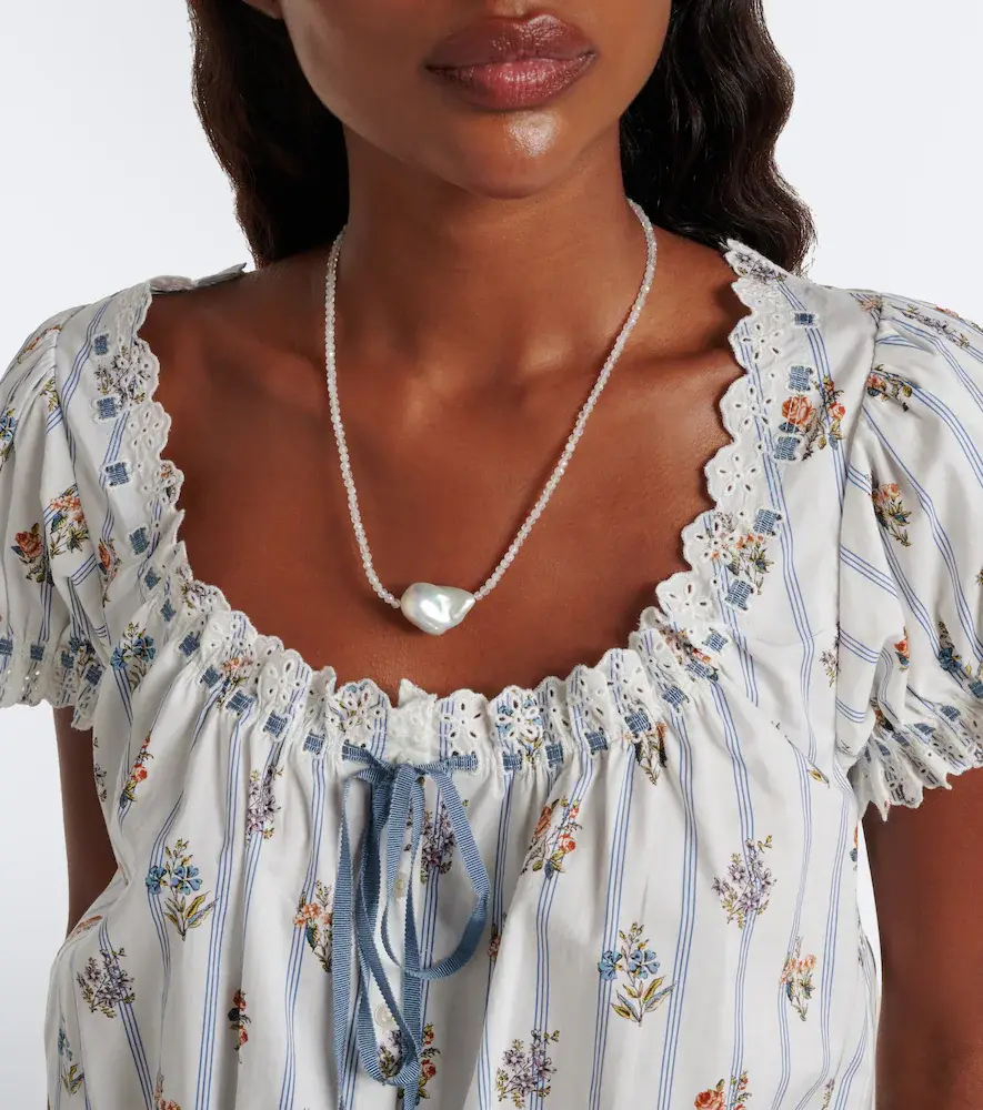 DÔEN Dôen Nera embroidered printed cotton top | Thumbnail 4 DÔEN Dôen Nera embroidered printed cotton top | Thumbnail 4