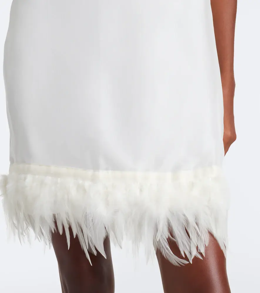 Staud Albee feather-trimmed silk minidress | Thumbnail 3