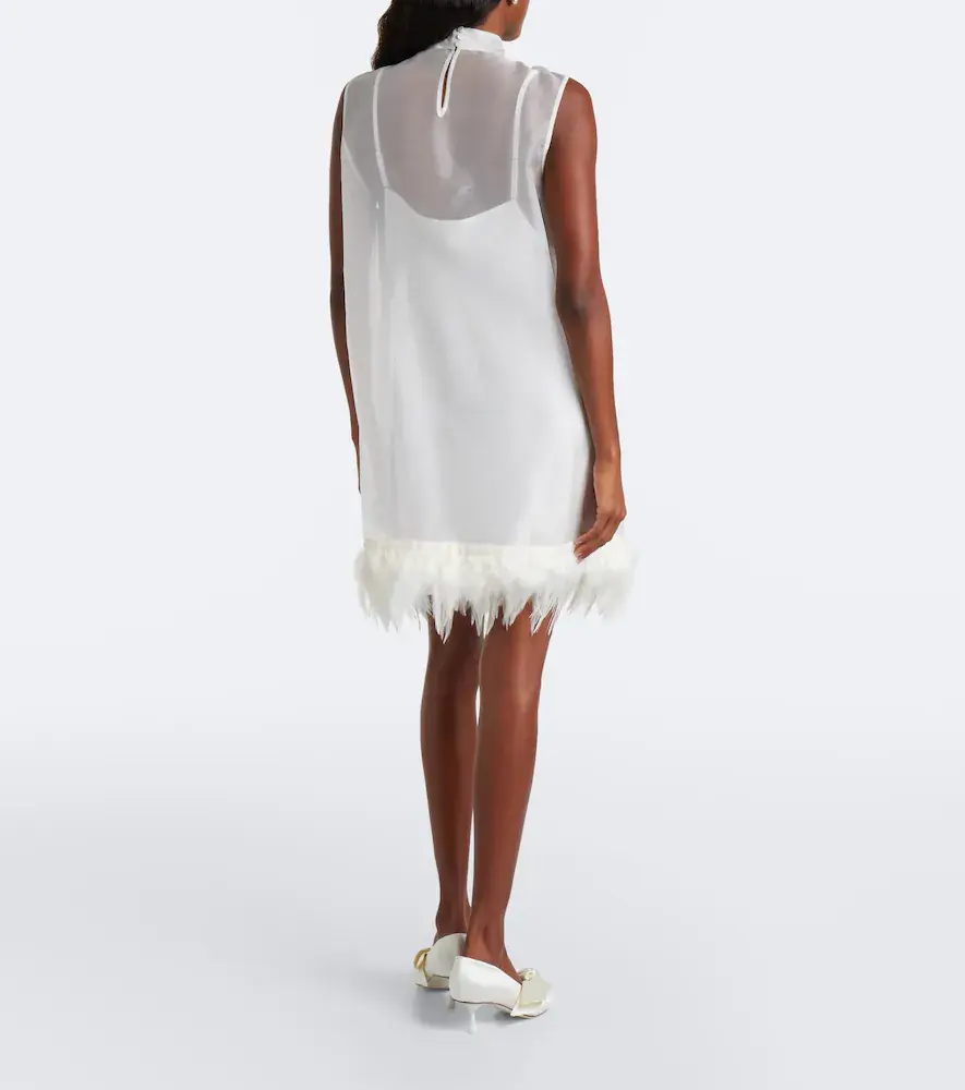 Staud Albee feather-trimmed silk minidress | Thumbnail 5