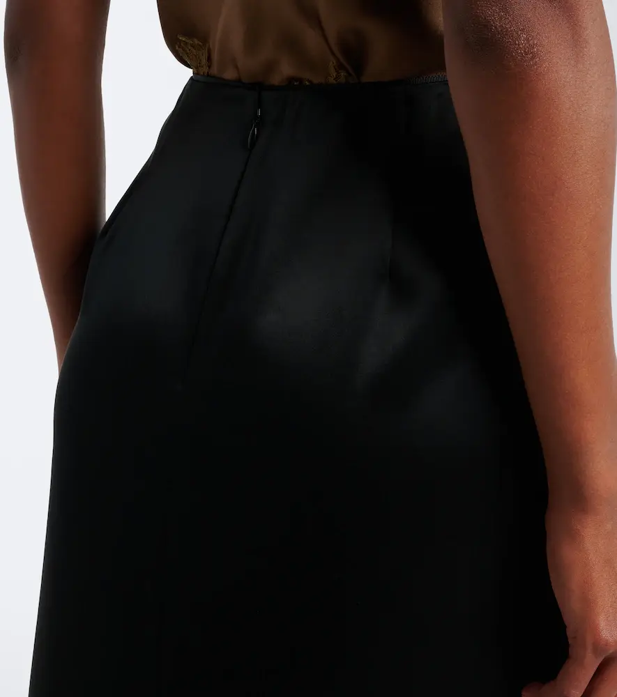 Dorothee Schumacher Shiny Statement lace-trimmed satin midi skirt | Thumbnail 2