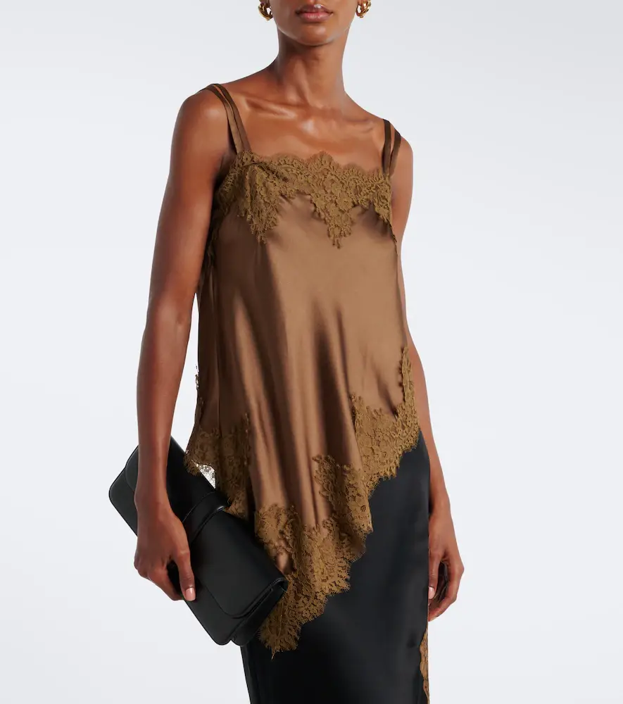 Dorothee Schumacher Sense of Shine lace-trimmed silk-blend camisole | Thumbnail 3