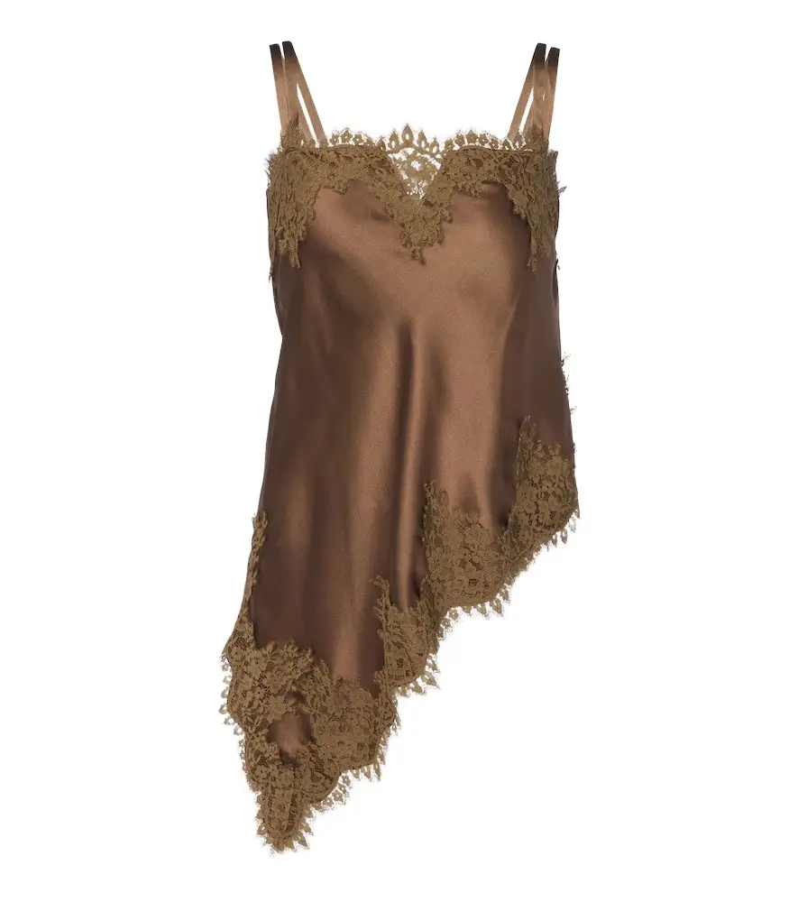 Dorothee Schumacher Sense of Shine lace-trimmed silk-blend camisole | Image 1 Dorothee Schumacher Sense of Shine lace-trimmed silk-blend camisole | Image 1