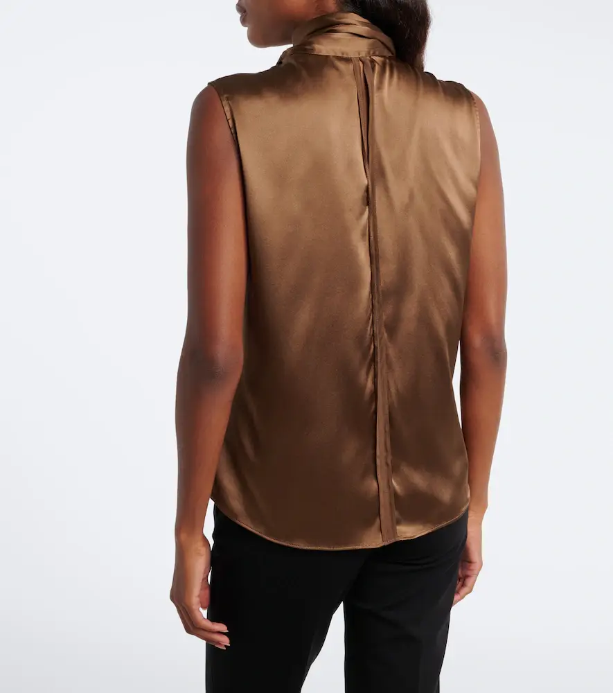Dorothee Schumacher Sense of Shine tie-neck silk-blend satin top | Thumbnail 4 Dorothee Schumacher Sense of Shine tie-neck silk-blend satin top | Thumbnail 4