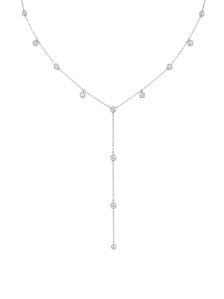 Wish Fine Jewelry 1.00ct Diamond 18K Gold Bezel Lariat Necklace | Image 1 Wish Fine Jewelry 1.00ct Diamond 18K Gold Bezel Lariat Necklace | Image 1
