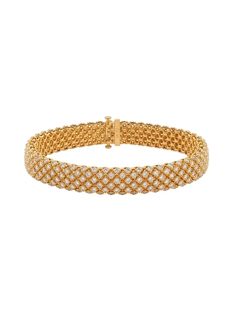 3.00ct Diamond 14K Gold Vintage Rope Bracelet