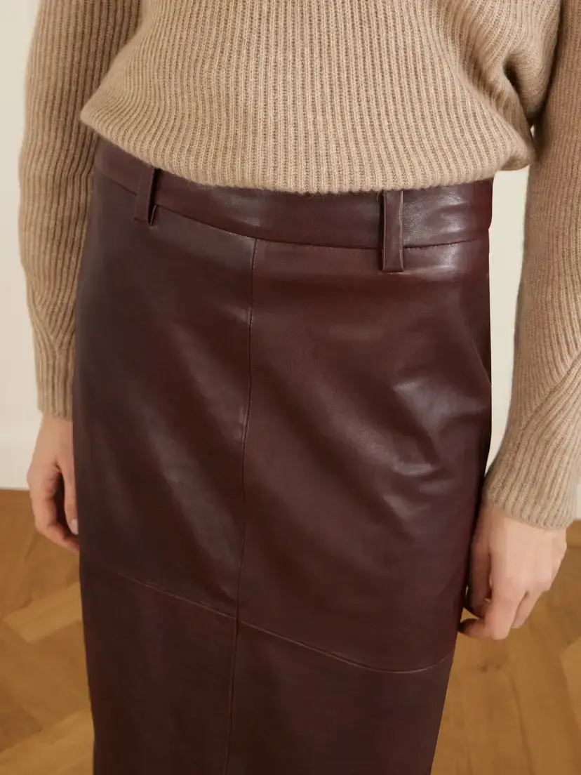 Brunello Cucinelli Paneled Leather Midi Skirt | Thumbnail 5 Brunello Cucinelli Paneled Leather Midi Skirt | Thumbnail 5