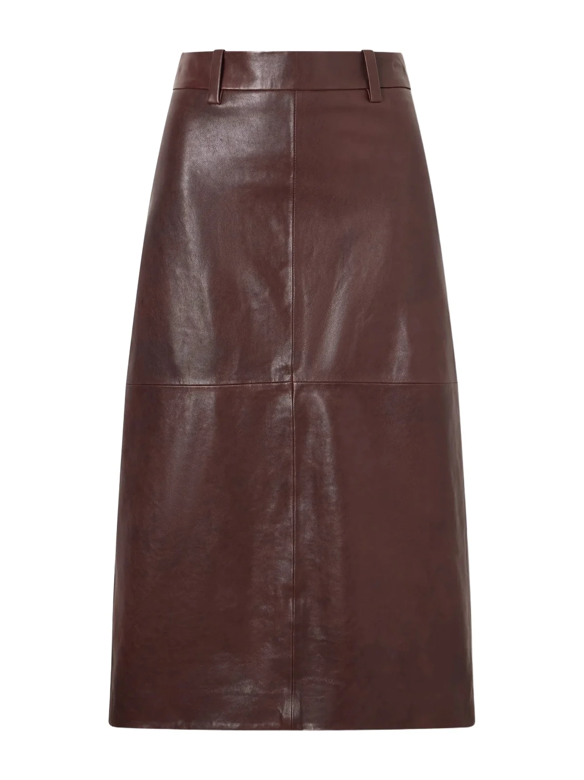 Brunello Cucinelli Paneled Leather Midi Skirt