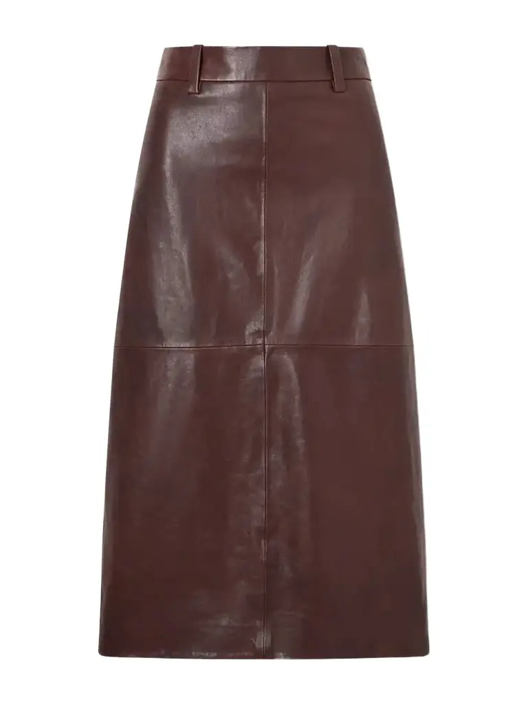 Paneled Leather Midi Skirt Paneled Leather Midi Skirt