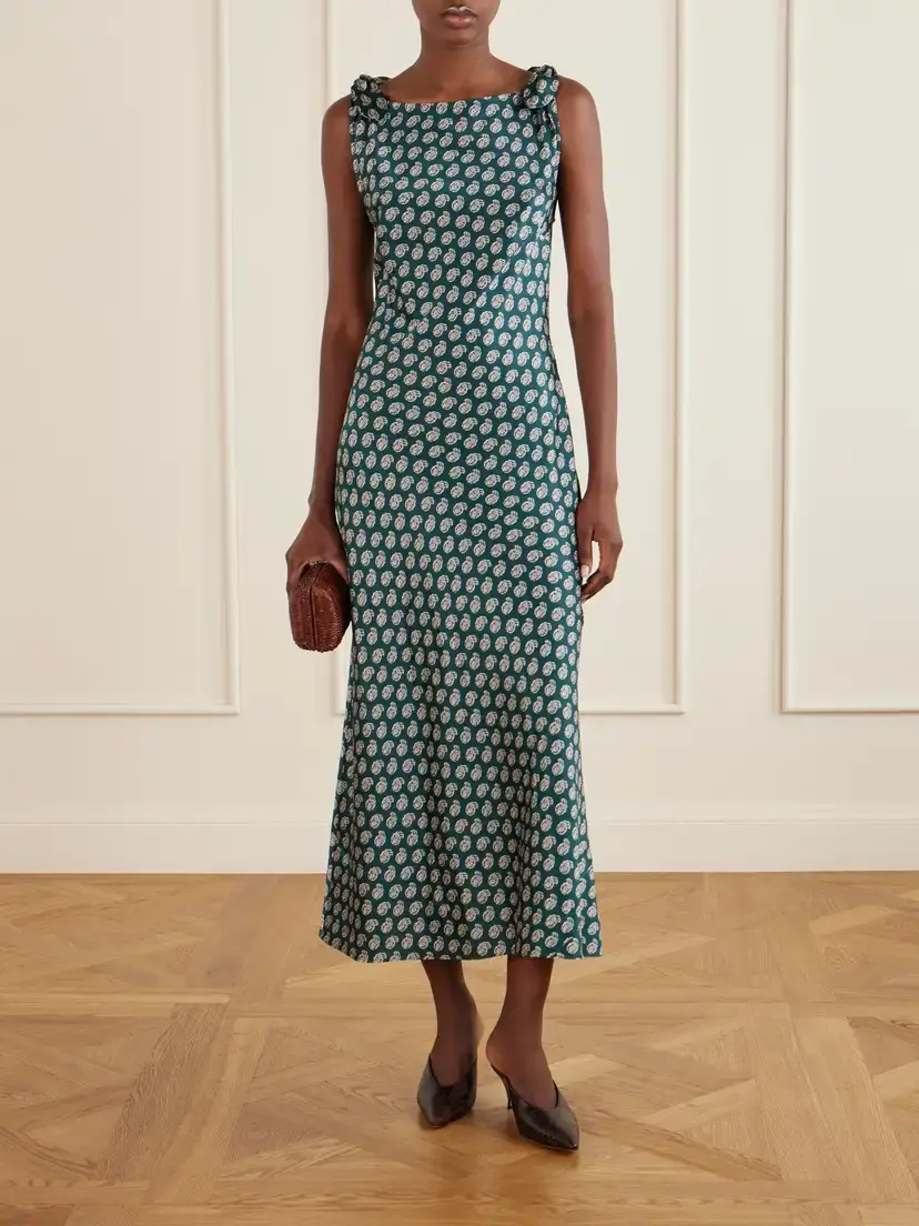 DÔEN Mariselle Printed Halterneck Seersucker Silk-blend Maxi Dress | Thumbnail 2 DÔEN Mariselle Printed Halterneck Seersucker Silk-blend Maxi Dress | Thumbnail 2