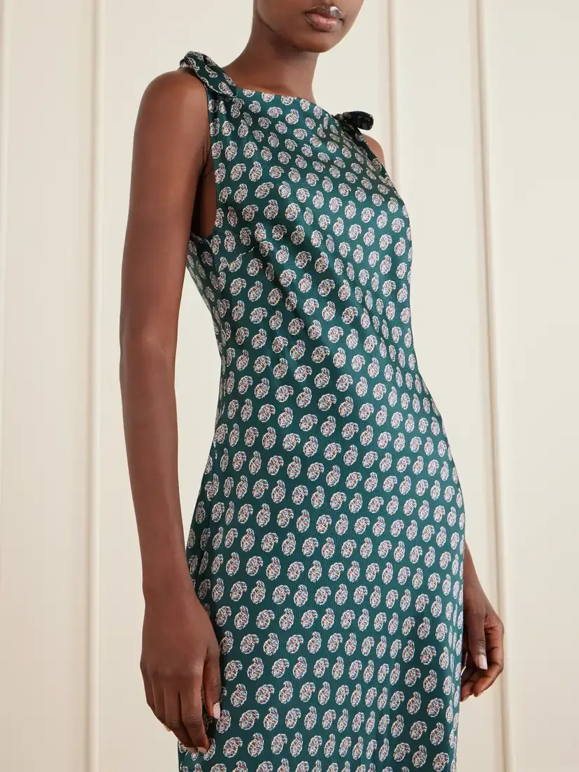 DÔEN Mariselle Printed Halterneck Seersucker Silk-blend Maxi Dress | Thumbnail 4 DÔEN Mariselle Printed Halterneck Seersucker Silk-blend Maxi Dress | Thumbnail 4
