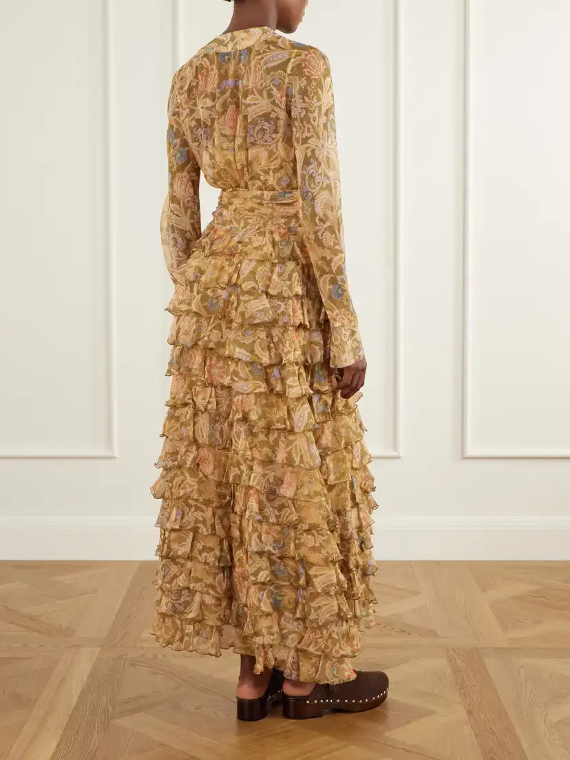 Zimmermann Valiant Tiered Ruffled Floral-print Silk-chiffon Wrap Maxi Dress | Thumbnail 3