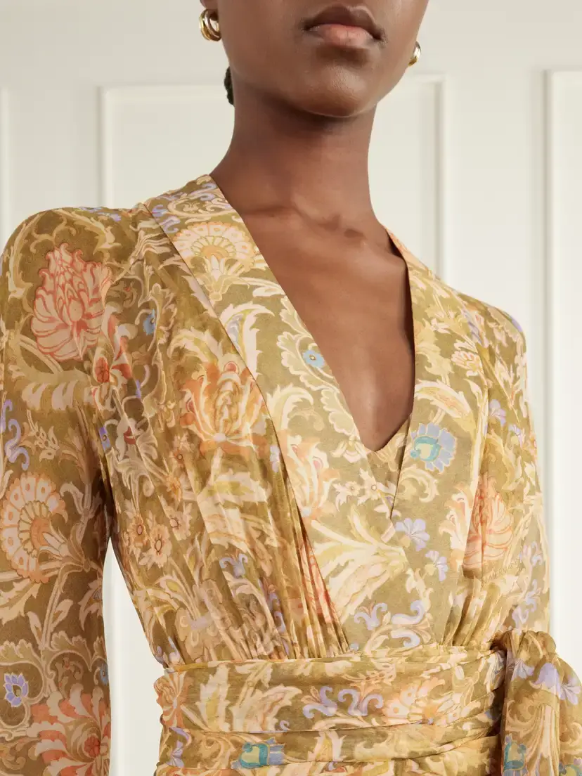 Zimmermann Valiant Tiered Ruffled Floral-print Silk-chiffon Wrap Maxi Dress | Thumbnail 4