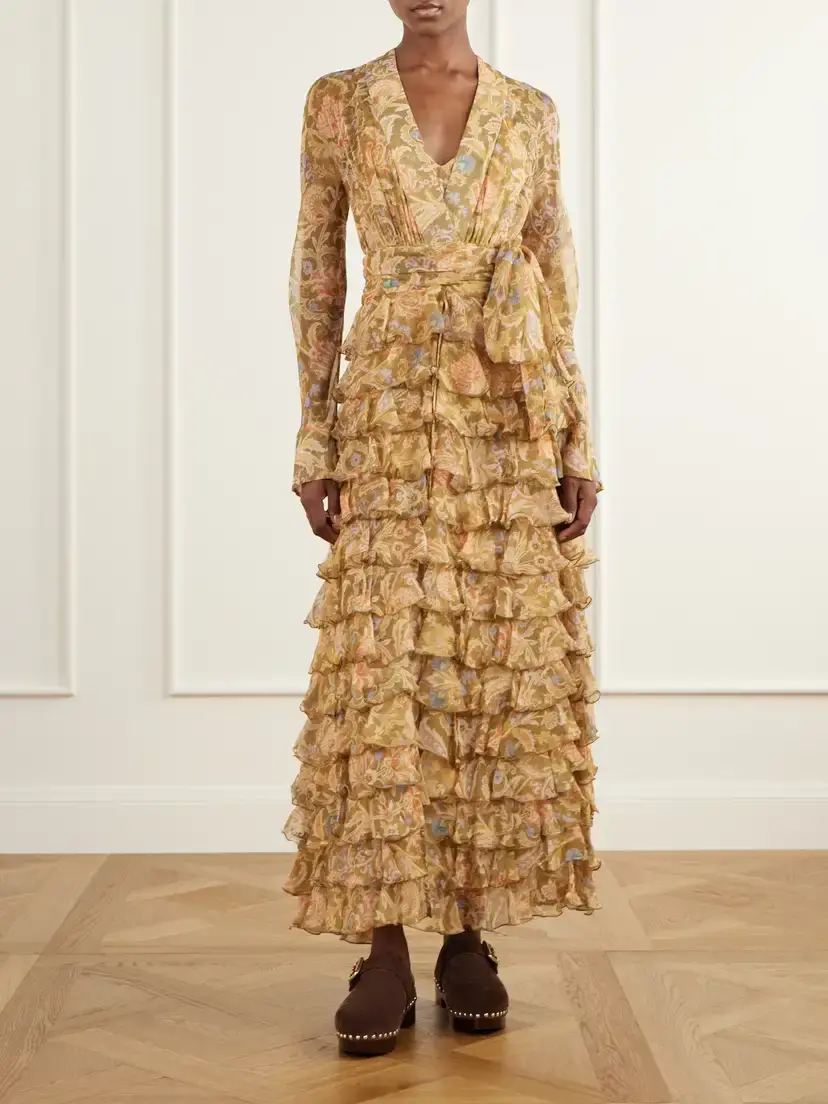 Zimmermann Valiant Tiered Ruffled Floral-print Silk-chiffon Wrap Maxi Dress | Thumbnail 5