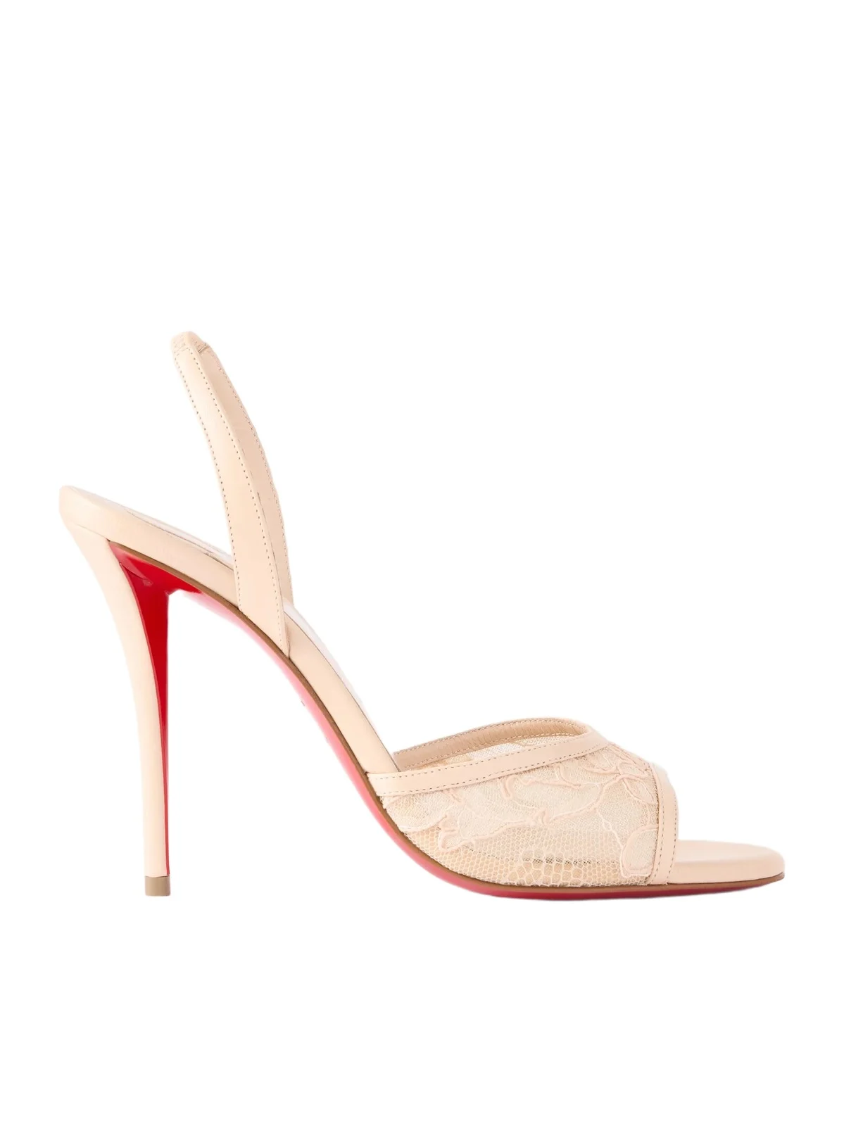Miss Z 100 Lace And Leather-trimmed Slingback Sandals