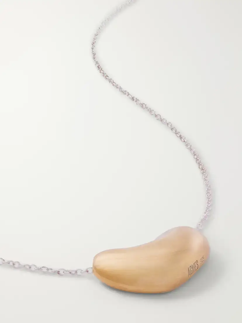 AGMES 18-karat Gold-pleated Sterling Silver Pendant Necklace | Thumbnail 4 AGMES 18-karat Gold-pleated Sterling Silver Pendant Necklace | Thumbnail 4