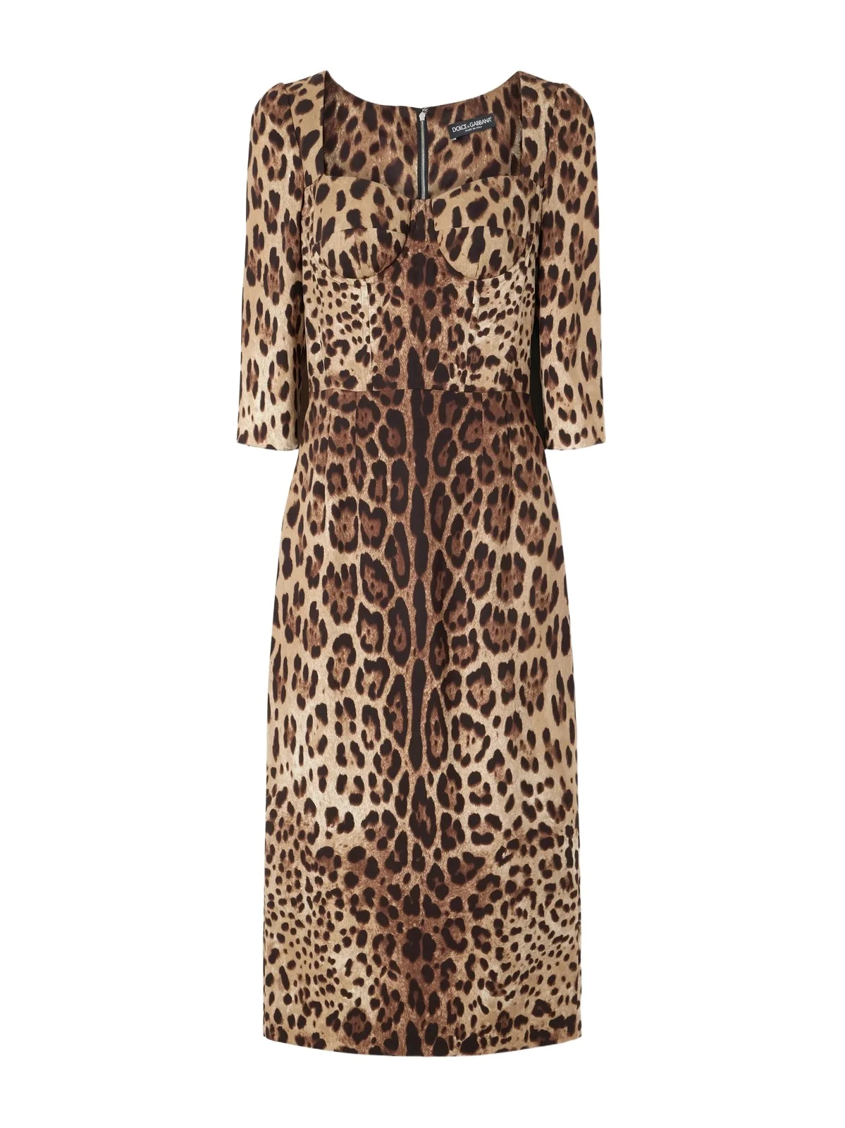 Dolce & Gabbana Leopard-print Stretch-silk Midi Dress