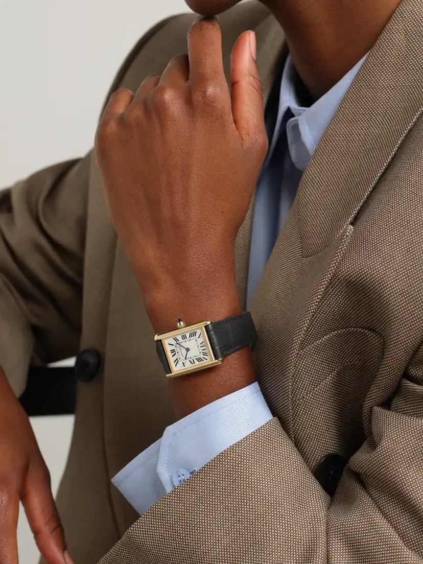 Cartier Tank Louis 33.7mm Medium 18-karat Gold And Alligator Watch | Thumbnail 2