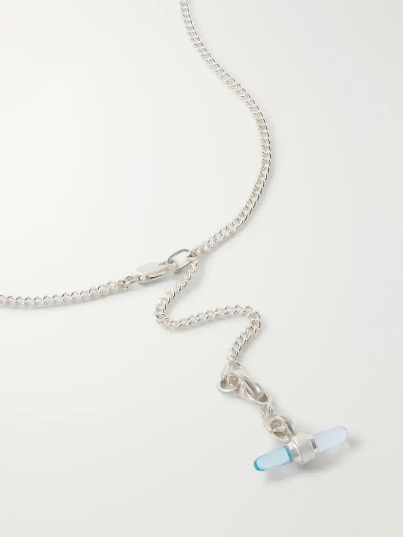 Loren Stewart Lunette Barbell Sterling Silver And Topaz Necklace | Thumbnail 3 Loren Stewart Lunette Barbell Sterling Silver And Topaz Necklace | Thumbnail 3