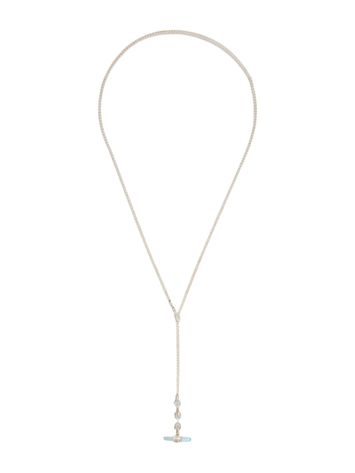 Lunette Barbell Sterling Silver And Topaz Necklace Lunette Barbell Sterling Silver And Topaz Necklace