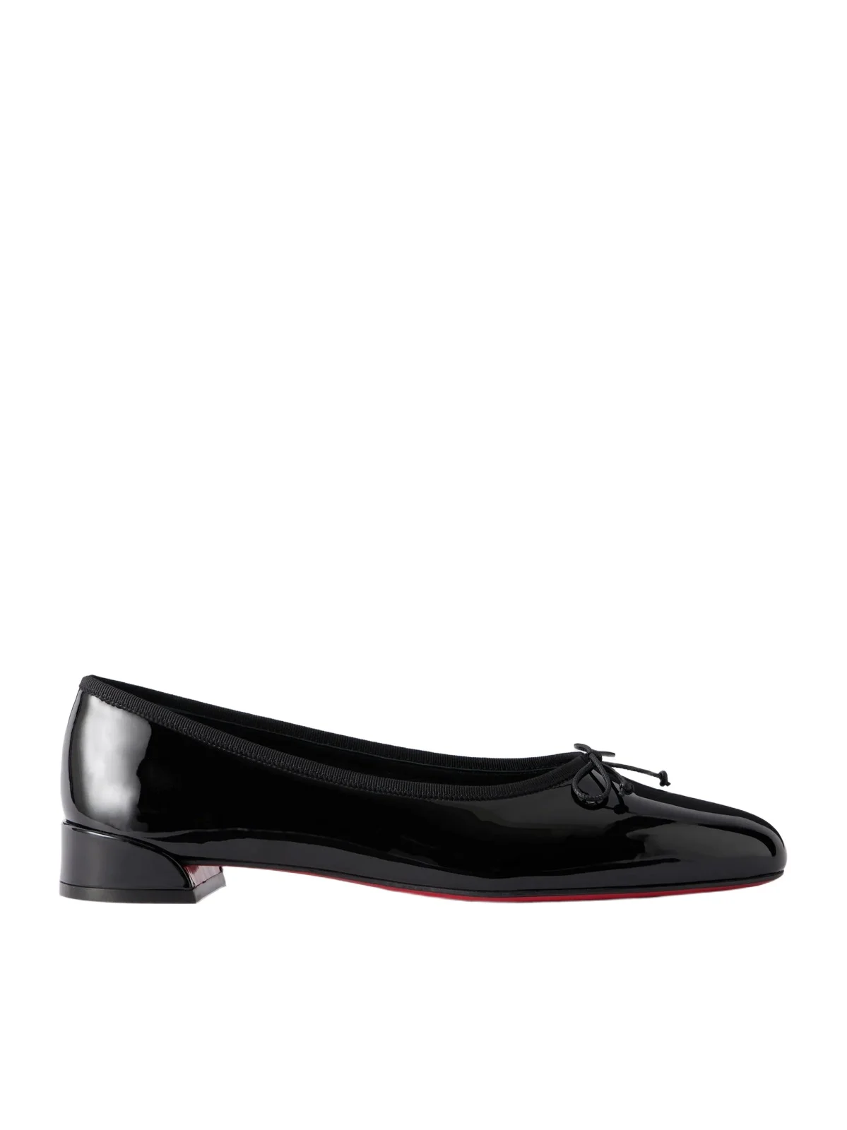 Christian Louboutin Sweetie Jane Ribbon-detailed Patent-leather Ballet Flats