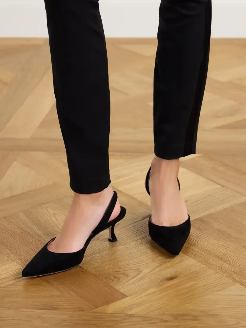 Manolo Blahnik Carolyne 50 Suede Slingback Pumps | Thumbnail 2