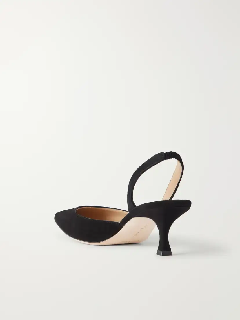 Manolo Blahnik Carolyne 50 Suede Slingback Pumps | Thumbnail 3