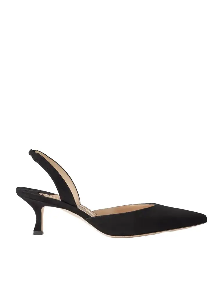 Manolo Blahnik Carolyne 50 Suede Slingback Pumps