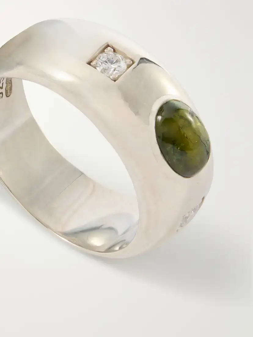 Loren Stewart Gentry Sterling Silver, Tourmaline And Diamond Ring - Green | Thumbnail 4 Loren Stewart Gentry Sterling Silver, Tourmaline And Diamond Ring - Green | Thumbnail 4