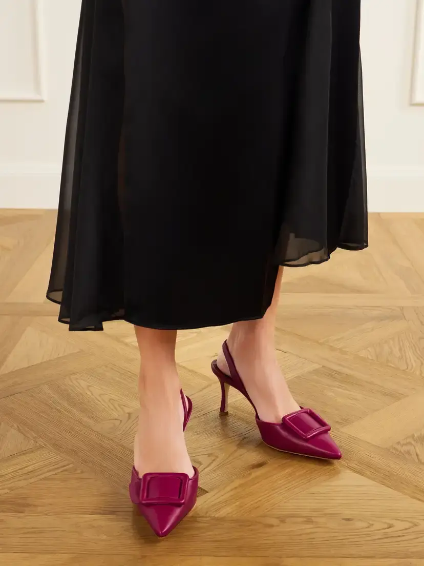 Manolo Blahnik Maysli 70 Buckle-detailed Slingback Pumps | Thumbnail 2 Manolo Blahnik Maysli 70 Buckle-detailed Slingback Pumps | Thumbnail 2