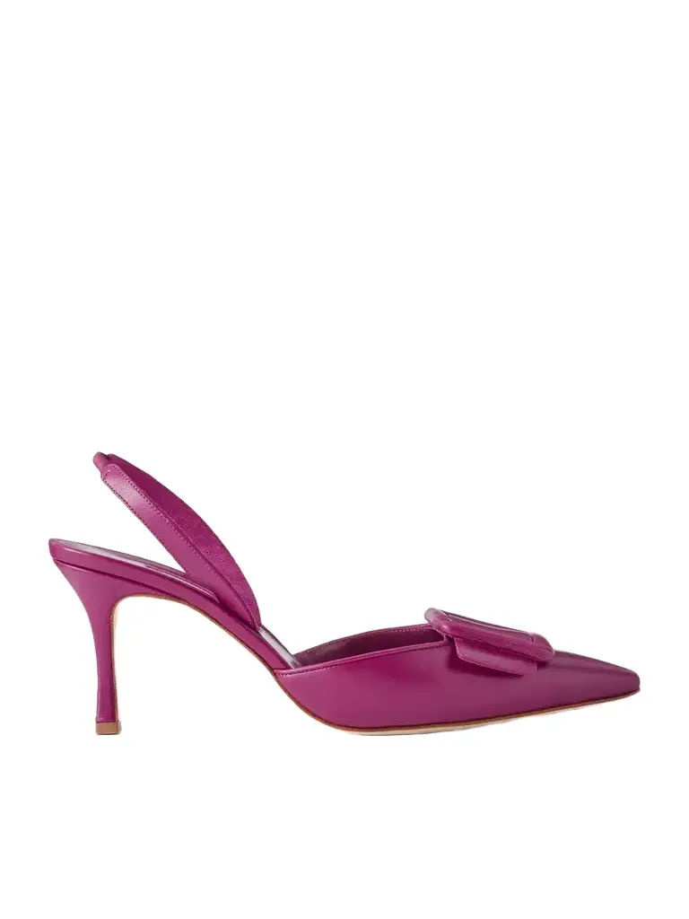 Manolo Blahnik Maysli 70 Buckle-detailed Slingback Pumps