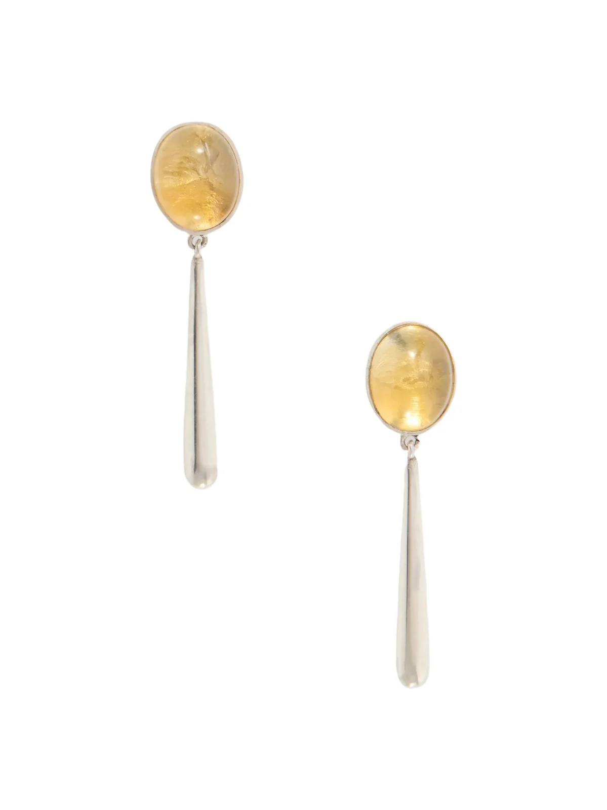 Loren Stewart Cousteau Sterling Silver And Citrine Earrings - Yellow