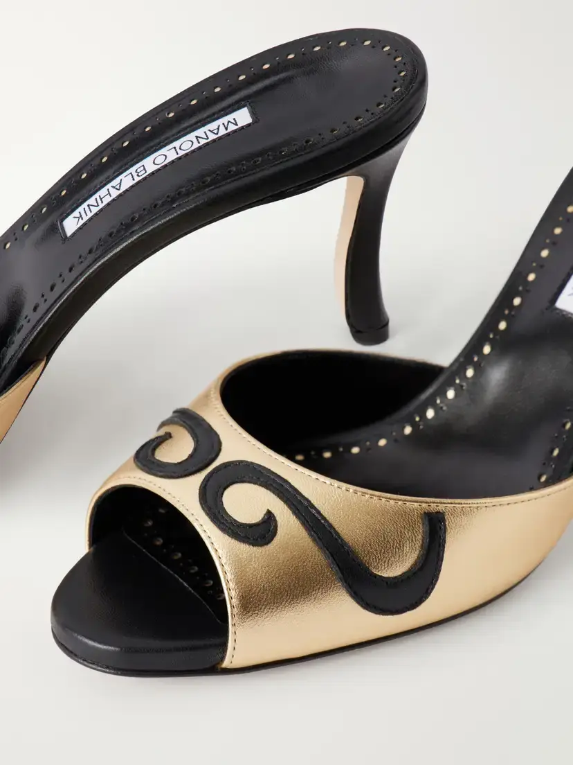 Manolo Blahnik Pintonamu 70 Metallic Leather Sandals | Thumbnail 5 Manolo Blahnik Pintonamu 70 Metallic Leather Sandals | Thumbnail 5