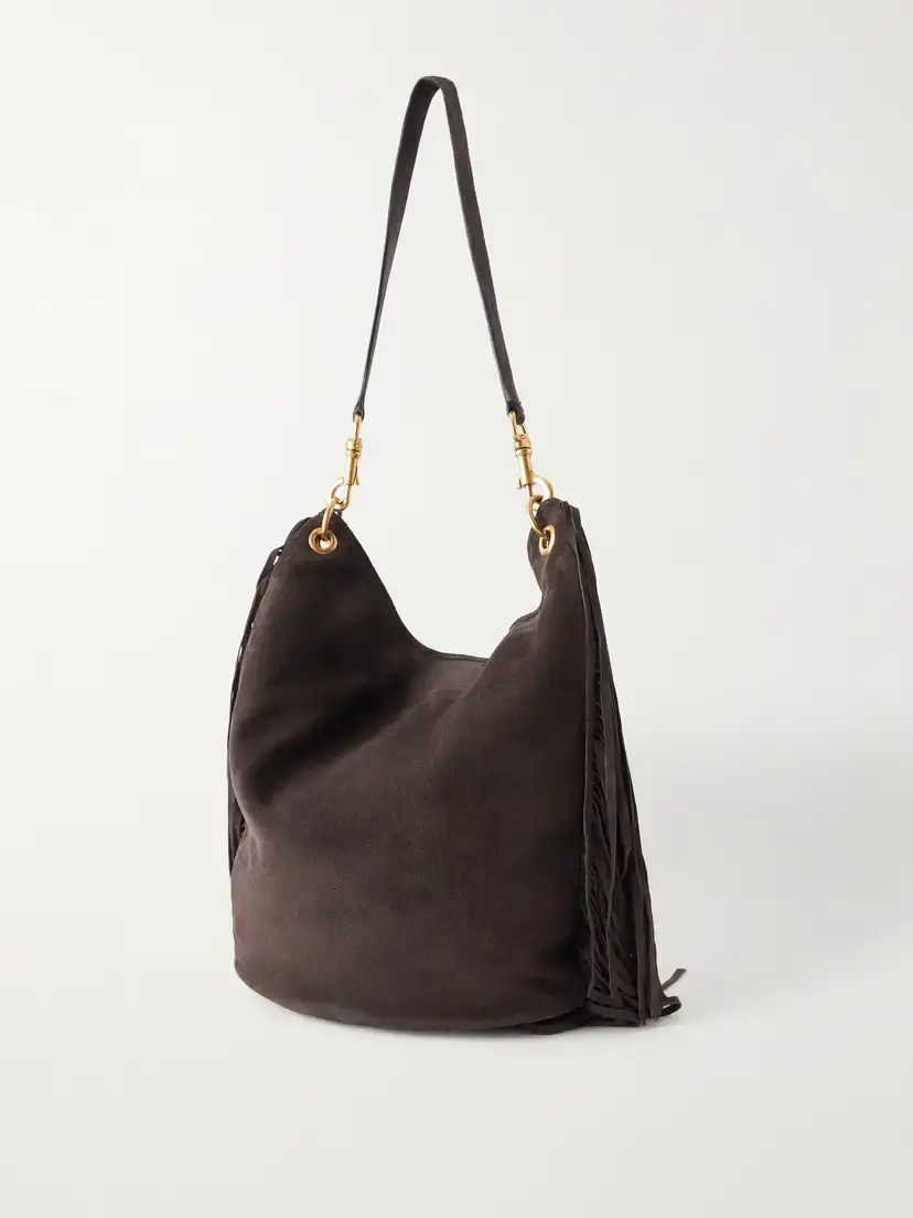 Nili Lotan Asher Fringed-trimmed Suede Shoulder Bag | Thumbnail 4