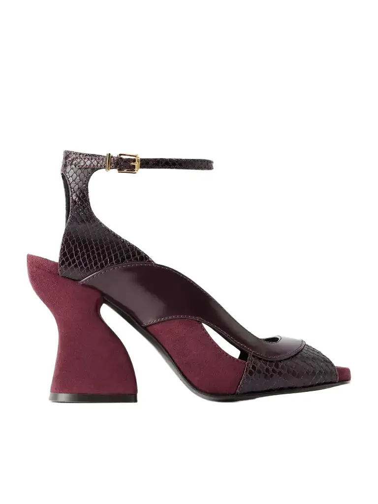 Zimmermann Marvi 75 Smooth, Python-effect Leather And Suede Sandals | Image 1 Zimmermann Marvi 75 Smooth, Python-effect Leather And Suede Sandals | Image 1
