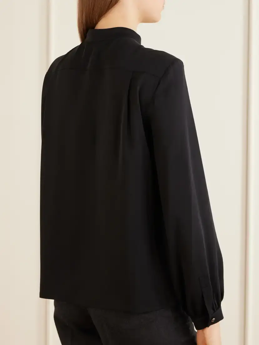 Max Mara Leccio Bow-detail Silk-crepon Blouse | Thumbnail 4