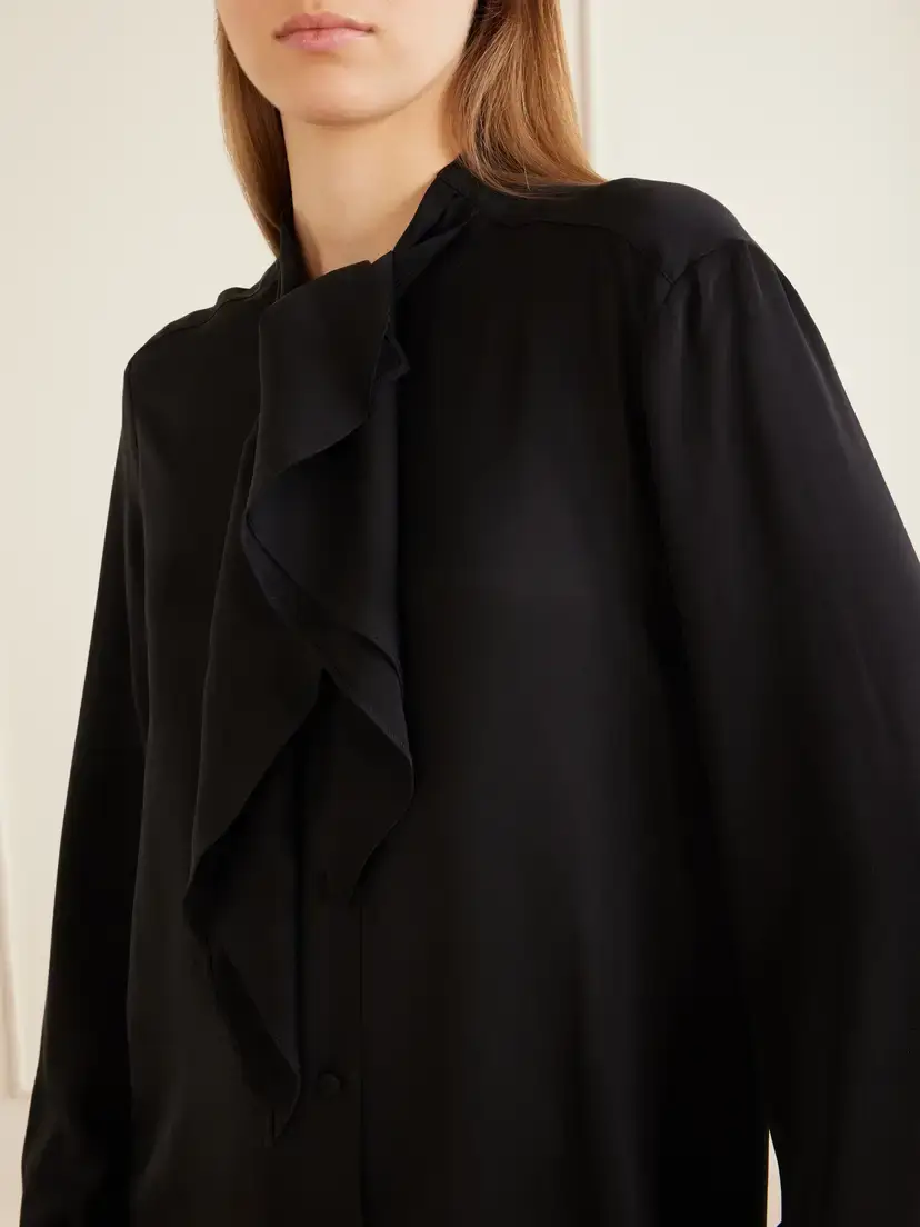 Max Mara Leccio Bow-detail Silk-crepon Blouse | Thumbnail 5