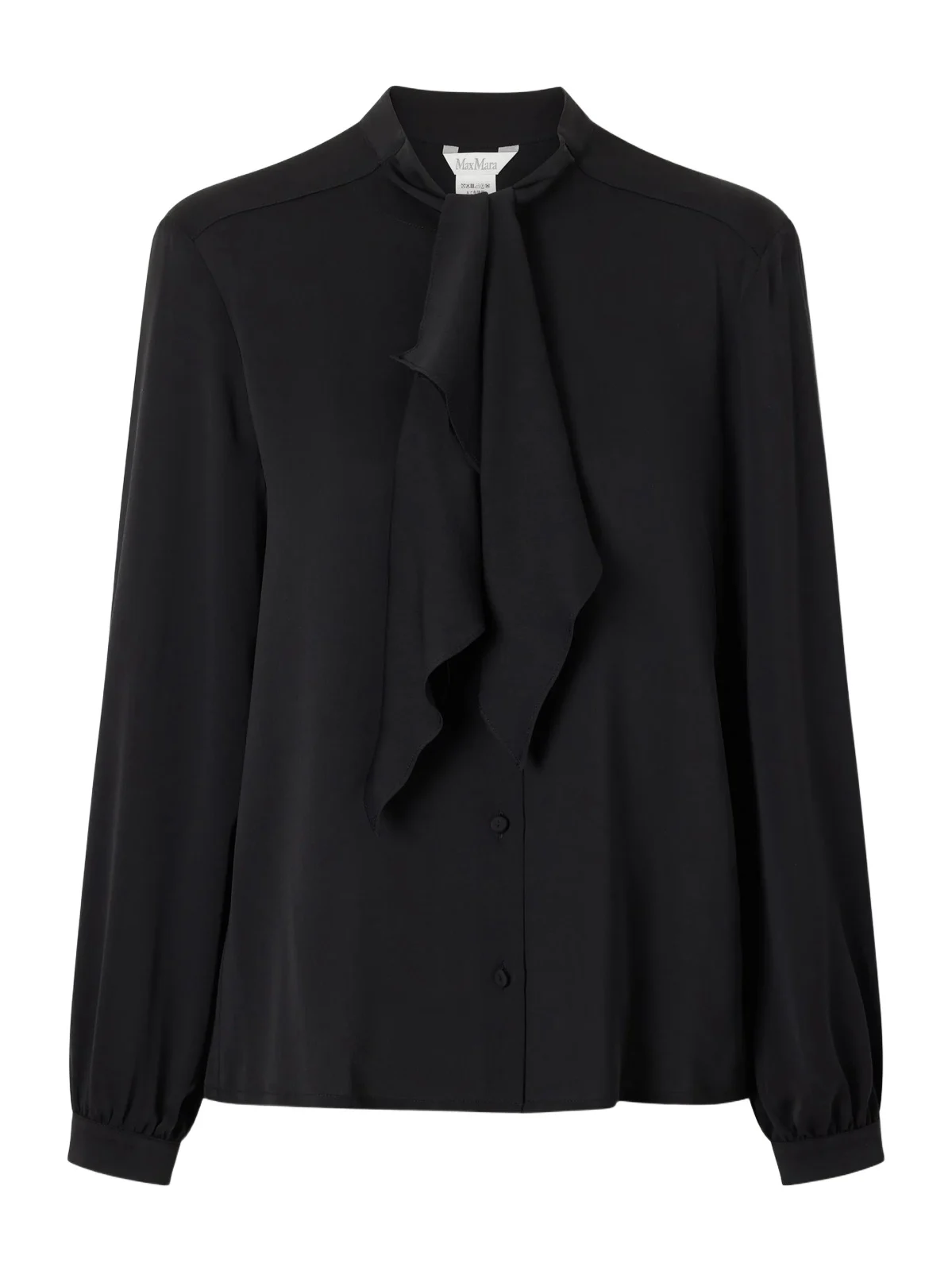 Max Mara Leccio Bow-detail Silk-crepon Blouse