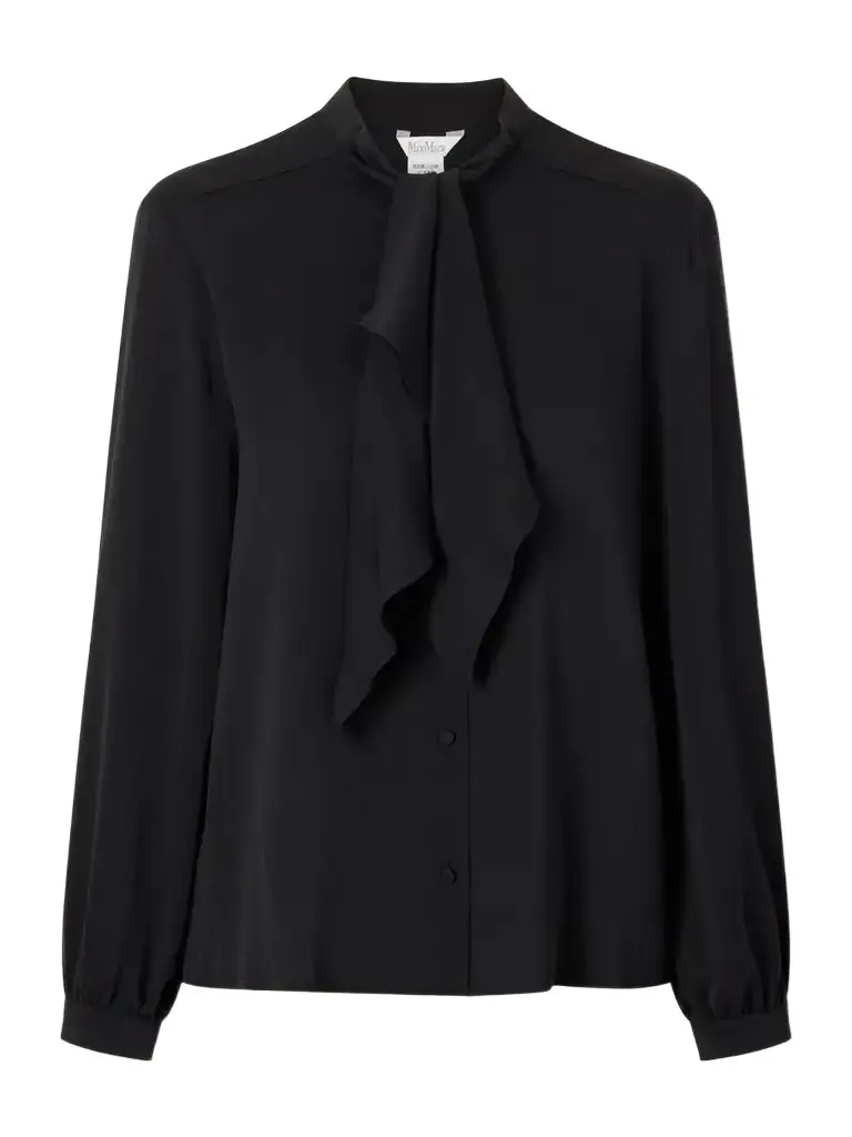 Max Mara Leccio Bow-detail Silk-crepon Blouse