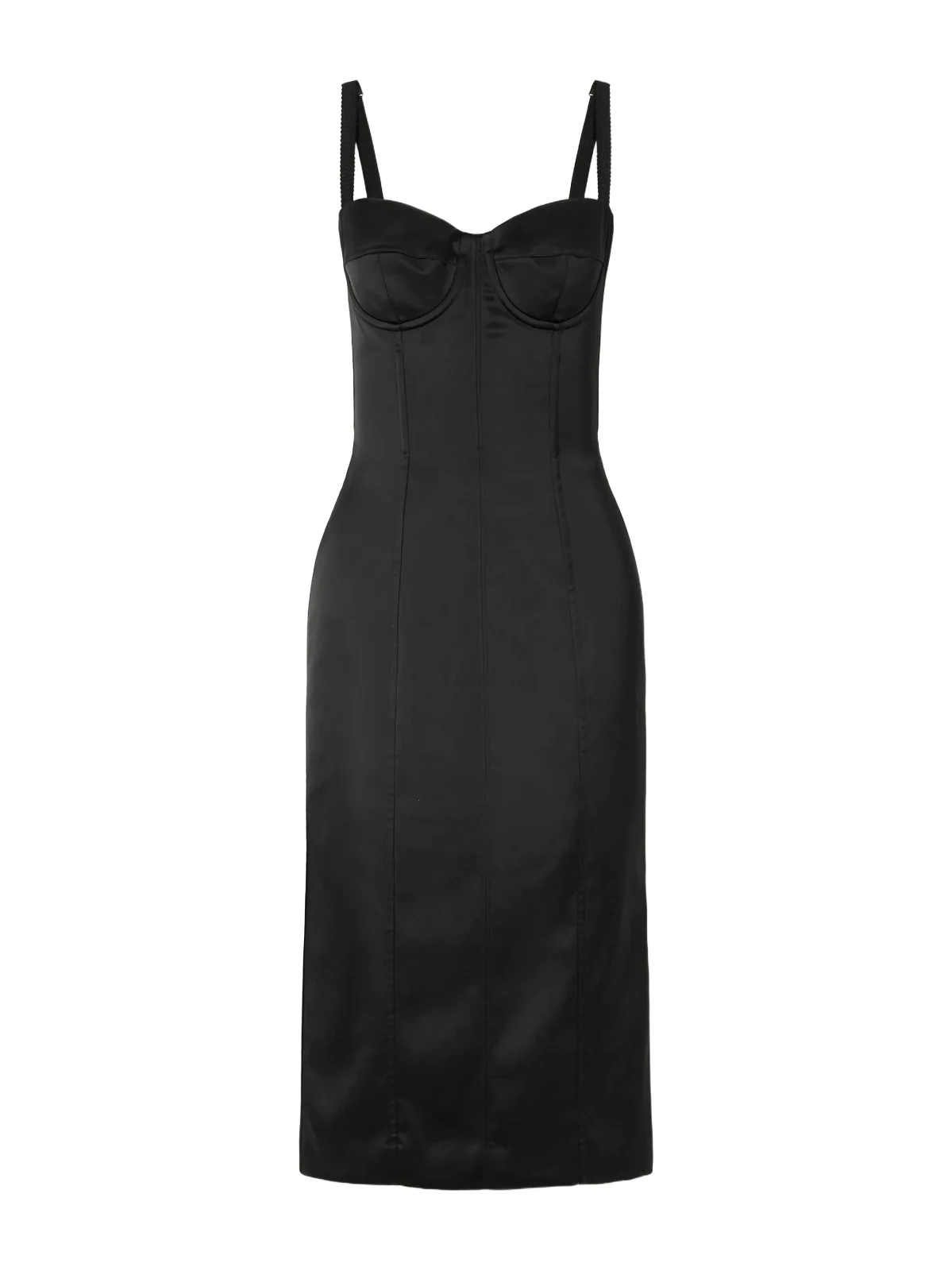 Dolce & Gabbana Paneled Satin Bustier Midi Dress