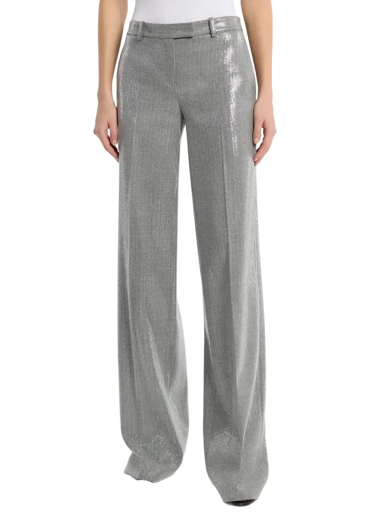 Michael Kors Collection Camilla Sequin Wool Blend Wide-Leg Trousers | Image 1 Michael Kors Collection Camilla Sequin Wool Blend Wide-Leg Trousers | Image 1